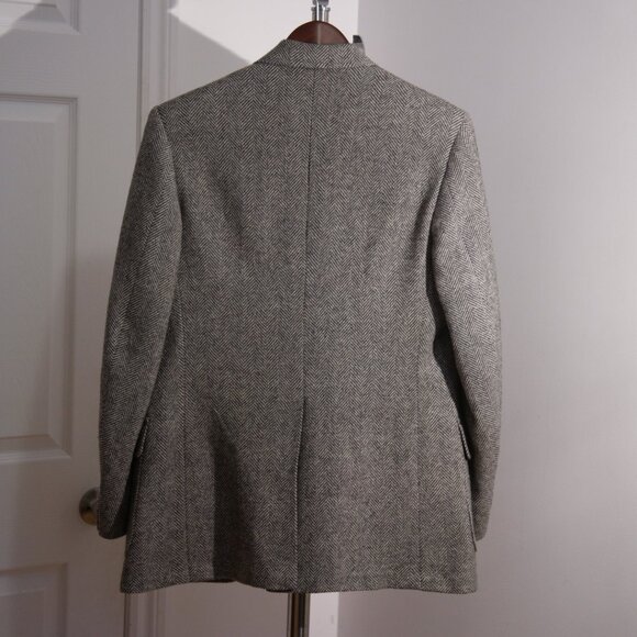 Grey Herringbone Wool Jacket 38R - Picture 2 of 6